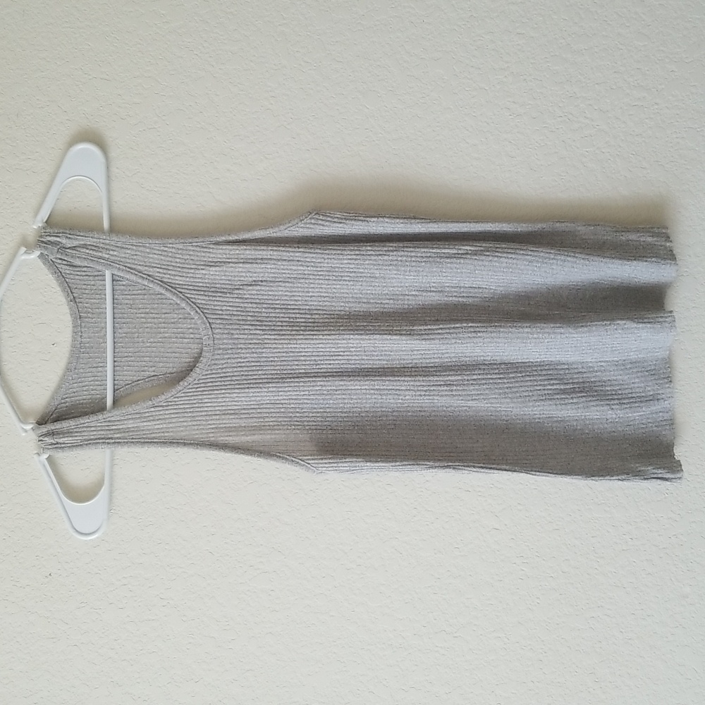 Gray Ribbed Tank Top